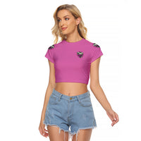 Stuck Between Idk Idc And IDGAF Pink Raglan Cropped T Shirt - Wonder Print Shop