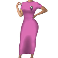 Stuck Between Idk Idc And IDGAF Pink Short Sleeve Bodycon Dress - Wonder Print Shop