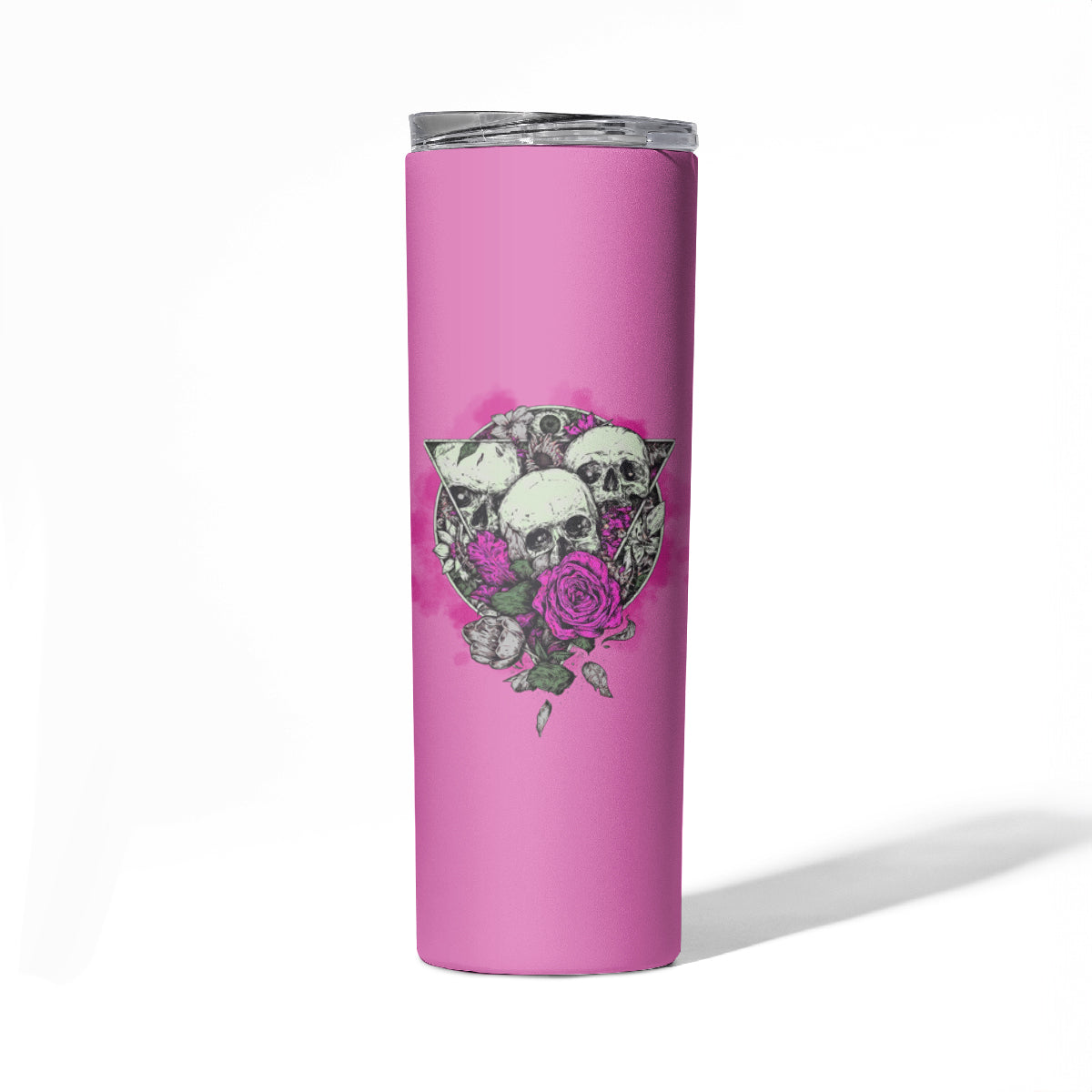 Stuck Between Idk Idc And IDGAF Pink Skinny Tumbler - Wonder Print Shop