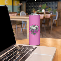 Stuck Between Idk Idc And IDGAF Pink Skinny Tumbler - Wonder Print Shop