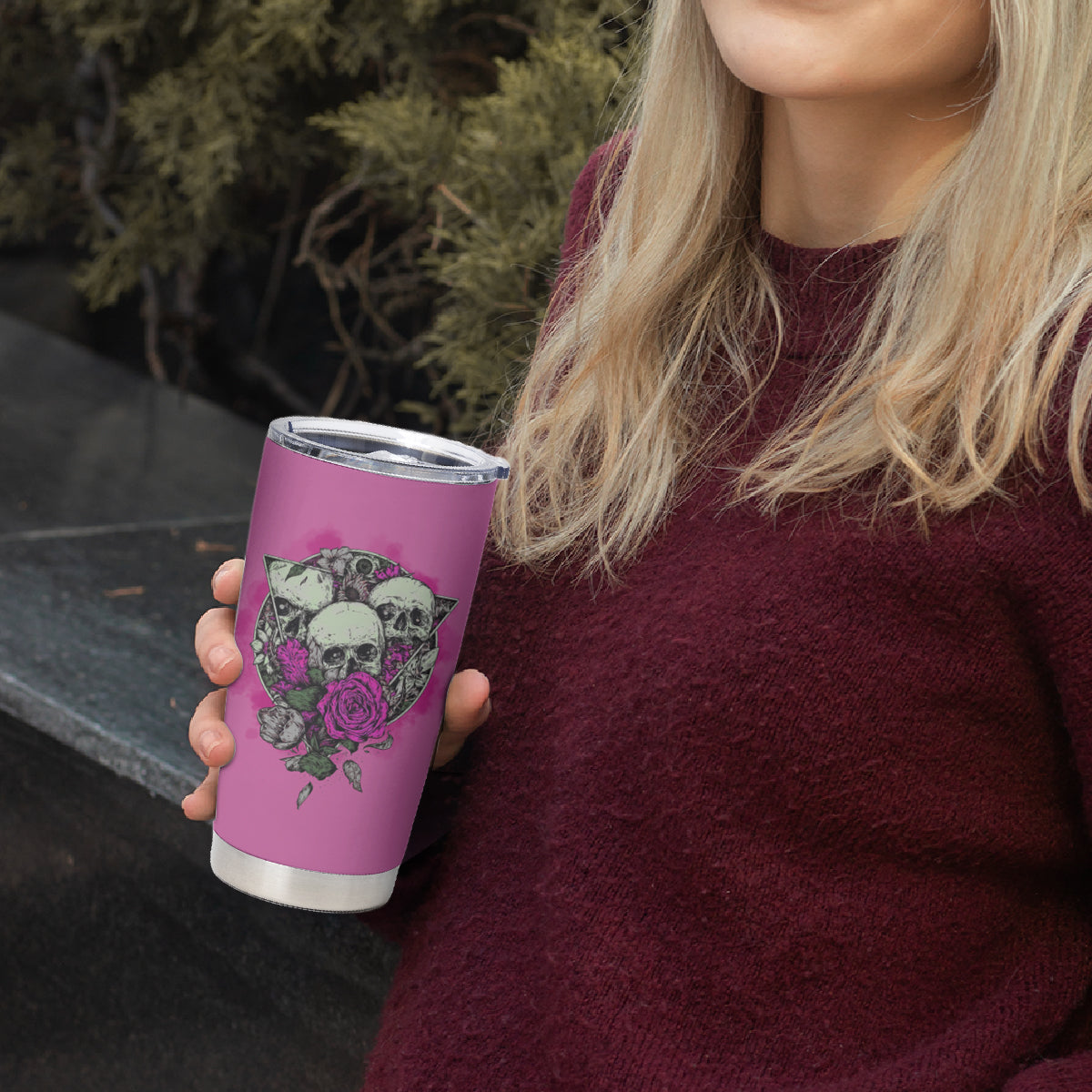 Stuck Between Idk Idc And IDGAF Pink Tumbler Cup - Wonder Print Shop