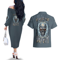 My Alone Time Is For Everyone's Safety Couples Matching Off The Shoulder Long Sleeve Dress and Hawaiian Shirt - Wonder Print Shop