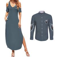 My Alone Time Is For Everyone's Safety Couples Matching Summer Maxi Dress and Long Sleeve Button Shirt - Wonder Print Shop