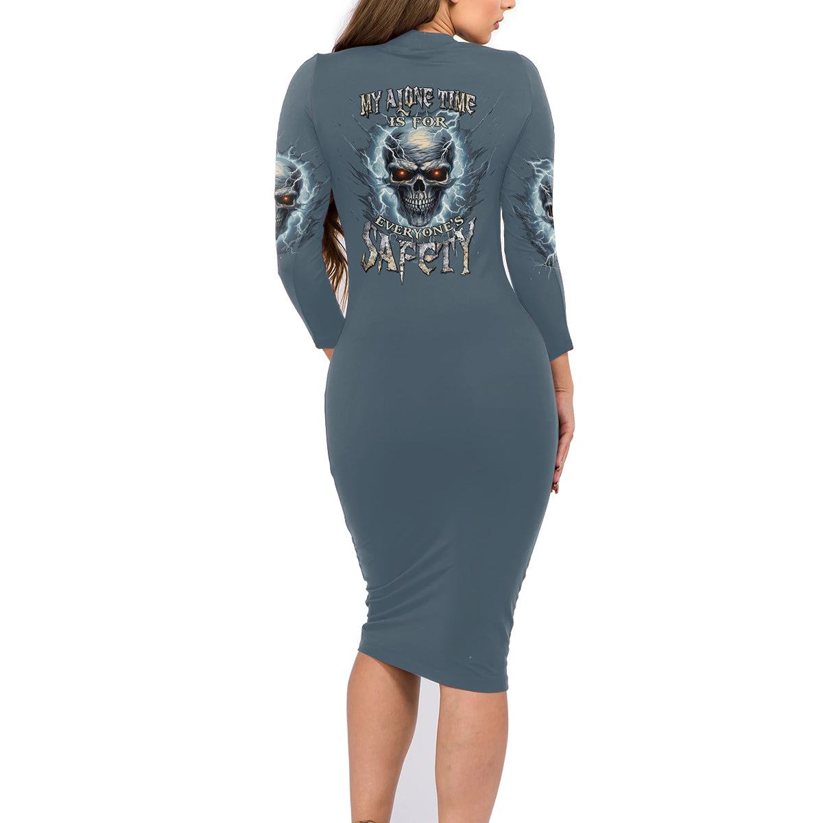 My Alone Time Is For Everyone's Safety Family Matching Long Sleeve Bodycon Dress and Hawaiian Shirt - Wonder Print Shop