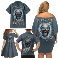 My Alone Time Is For Everyone's Safety Family Matching Off Shoulder Short Dress and Hawaiian Shirt - Wonder Print Shop