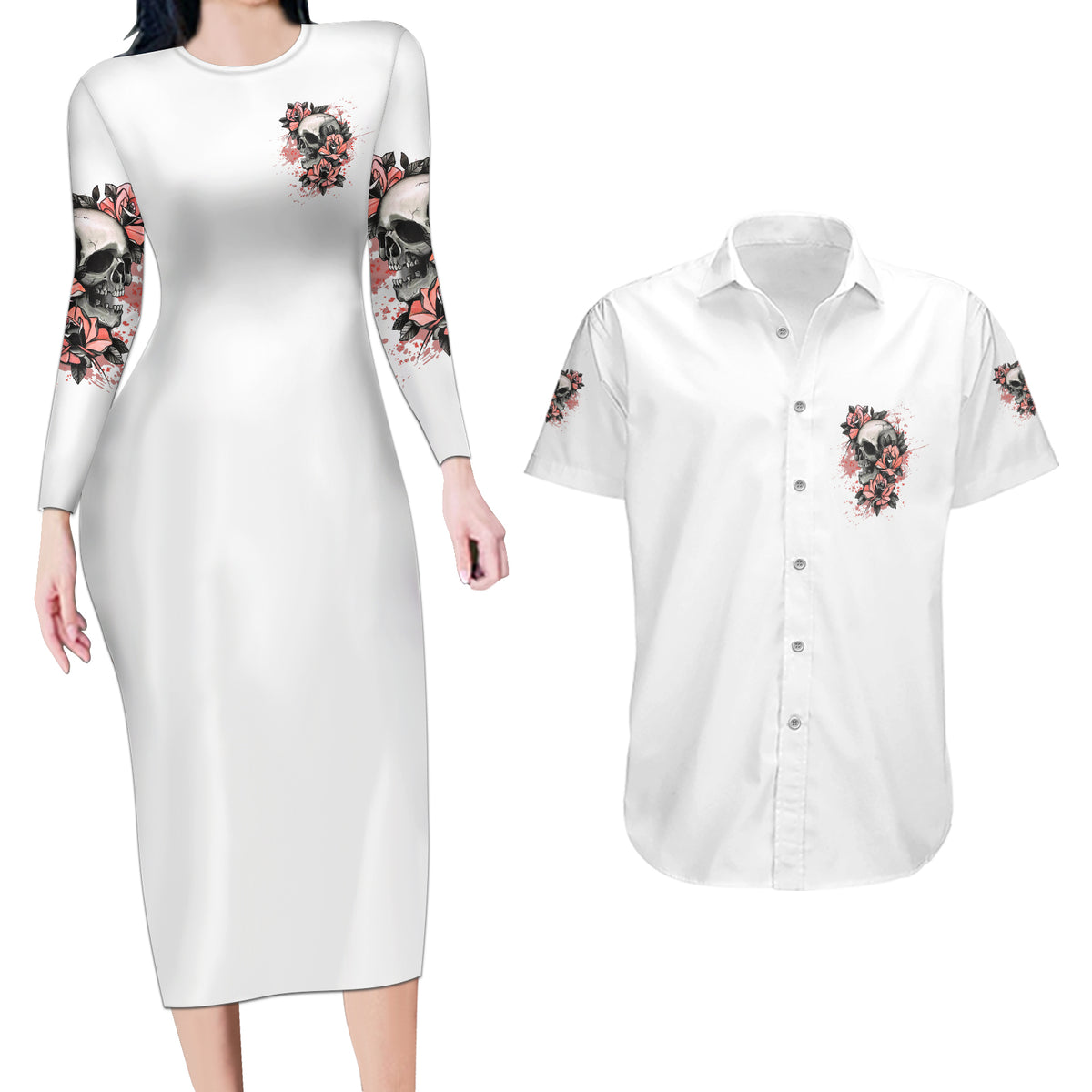 I Don't Have A Short Temper Couples Matching Long Sleeve Bodycon Dress and Hawaiian Shirt - Wonder Print Shop