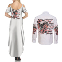 I Don't Have A Short Temper Couples Matching Summer Maxi Dress and Long Sleeve Button Shirt - Wonder Print Shop