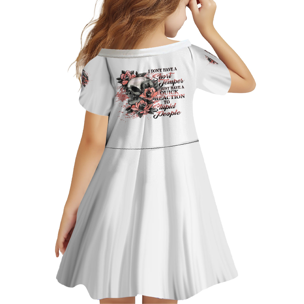 I Don't Have A Short Temper Family Matching Off Shoulder Long Sleeve Dress and Hawaiian Shirt - Wonder Print Shop