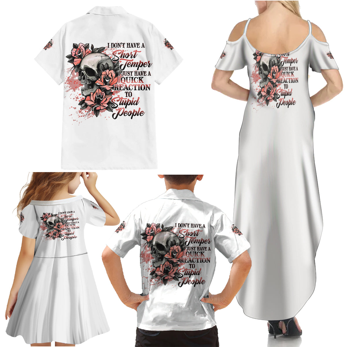 I Don't Have A Short Temper Family Matching Summer Maxi Dress and Hawaiian Shirt - Wonder Print Shop