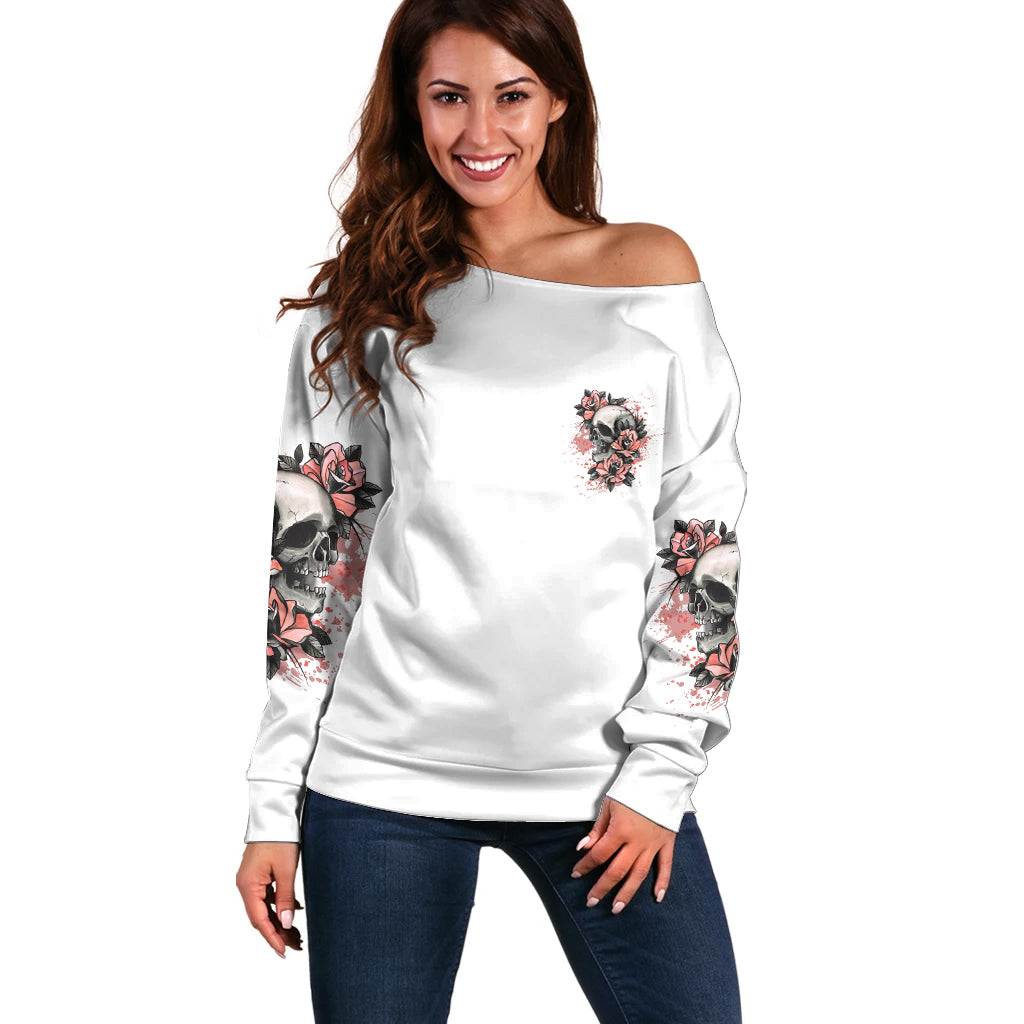 I Don't Have A Short Temper Off Shoulder Sweater - Wonder Print Shop