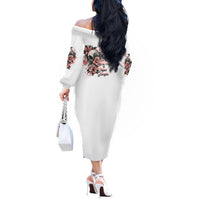 I Don't Have A Short Temper Off The Shoulder Long Sleeve Dress - Wonder Print Shop