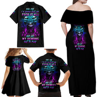 One Day Let My Demons Out To Play Family Matching Off Shoulder Maxi Dress and Hawaiian Shirt - Wonder Print Shop