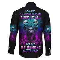 One Day Let My Demons Out To Play Family Matching Off Shoulder Maxi Dress and Hawaiian Shirt - Wonder Print Shop