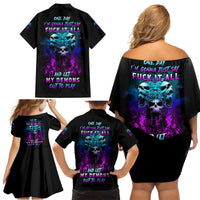 One Day Let My Demons Out To Play Family Matching Off Shoulder Short Dress and Hawaiian Shirt - Wonder Print Shop