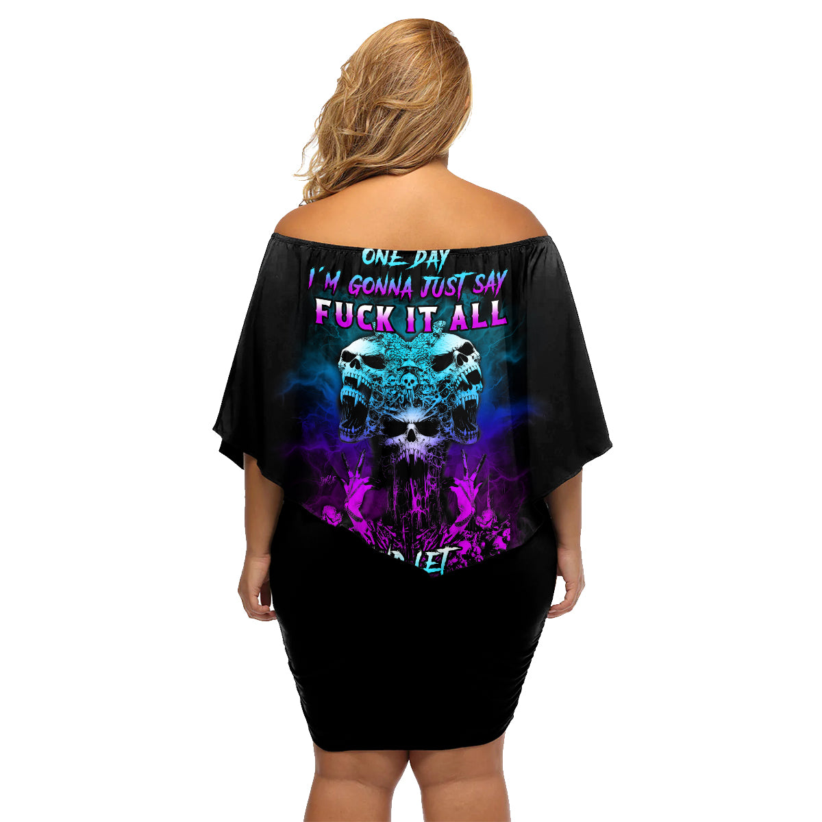 One Day Let My Demons Out To Play Family Matching Off Shoulder Short Dress and Hawaiian Shirt - Wonder Print Shop