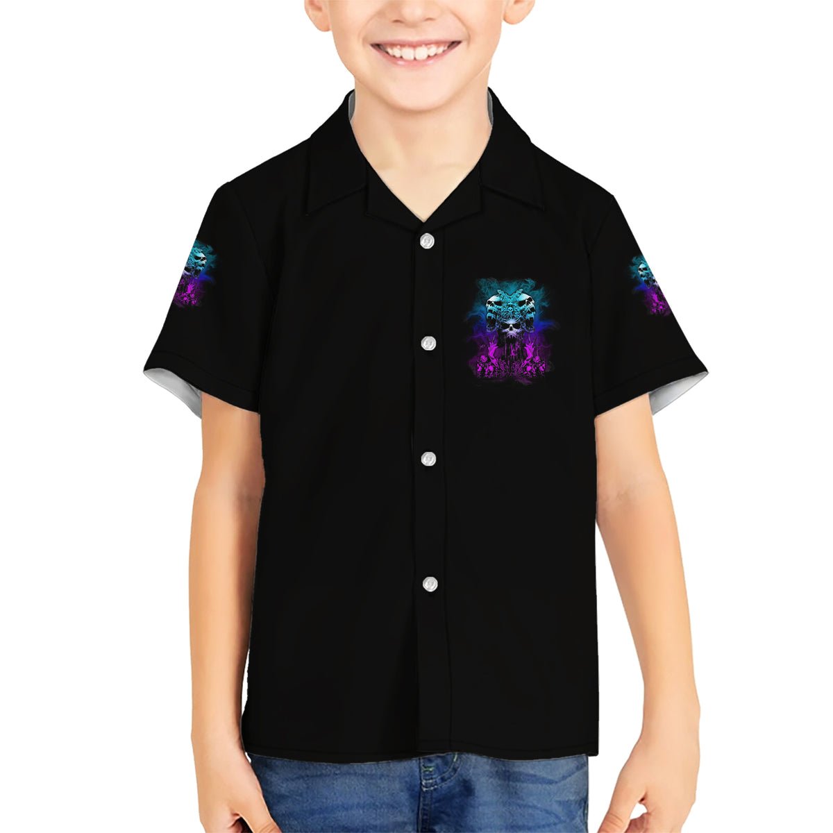 One Day Let My Demons Out To Play Family Matching Short Sleeve Bodycon Dress and Hawaiian Shirt - Wonder Print Shop