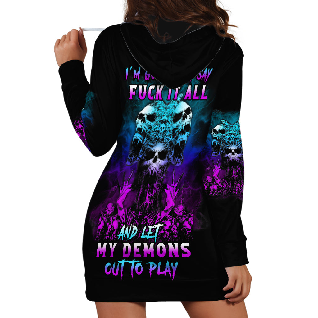 One Day Let My Demons Out To Play Hoodie Dress - Wonder Print Shop