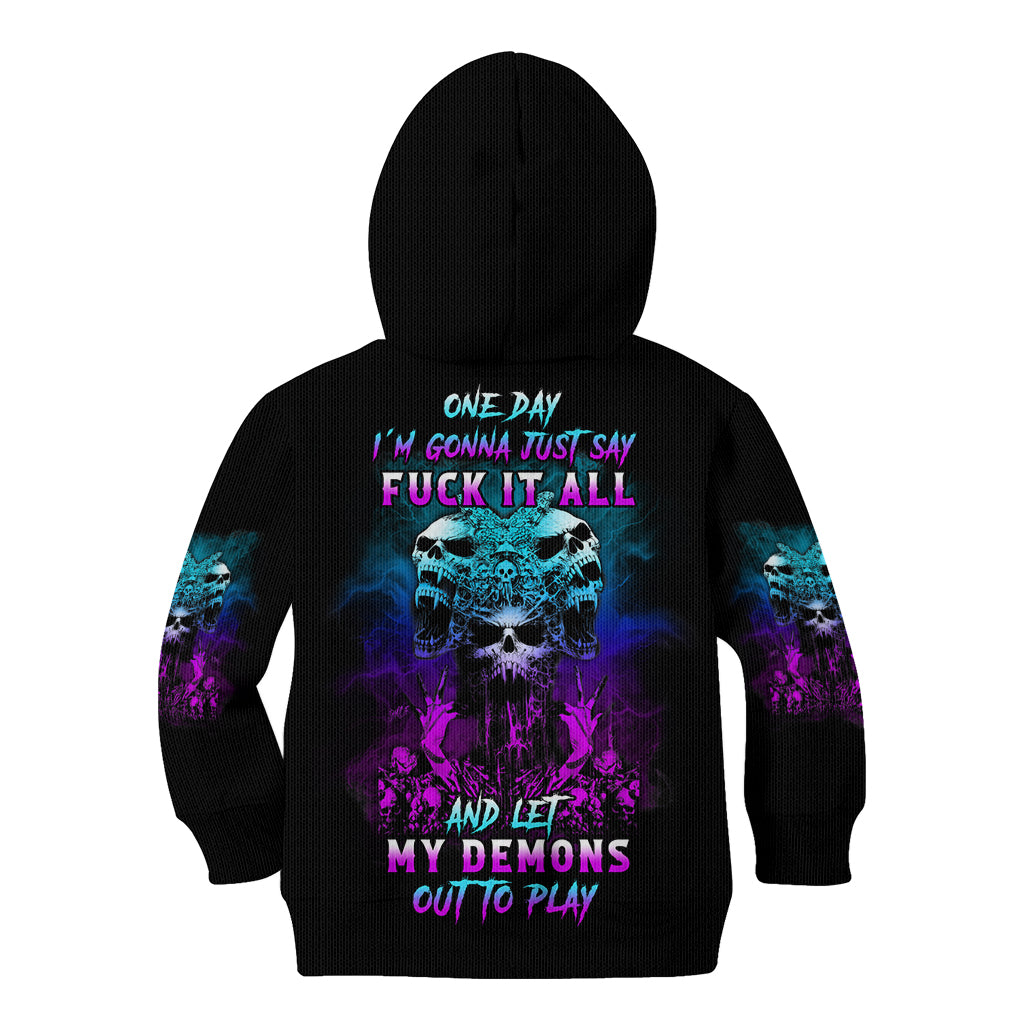 One Day Let My Demons Out To Play Kid Hoodie - Wonder Print Shop