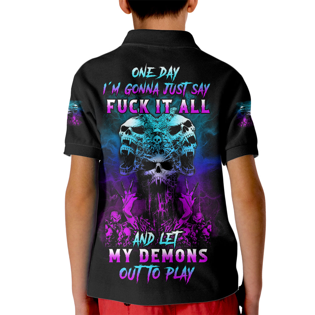 One Day Let My Demons Out To Play Kid Polo Shirt - Wonder Print Shop