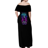 One Day Let My Demons Out To Play Off Shoulder Maxi Dress - Wonder Print Shop