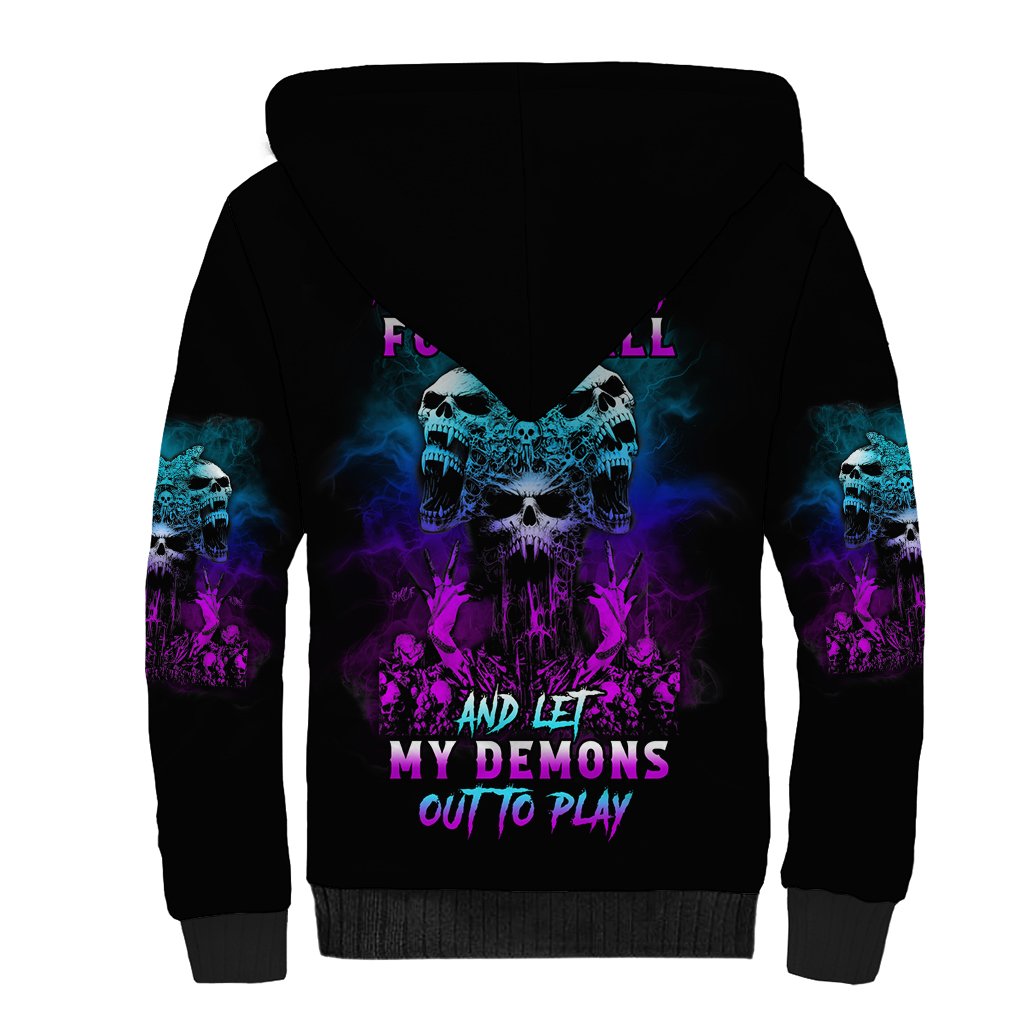 One Day Let My Demons Out To Play Sherpa Hoodie - Wonder Print Shop