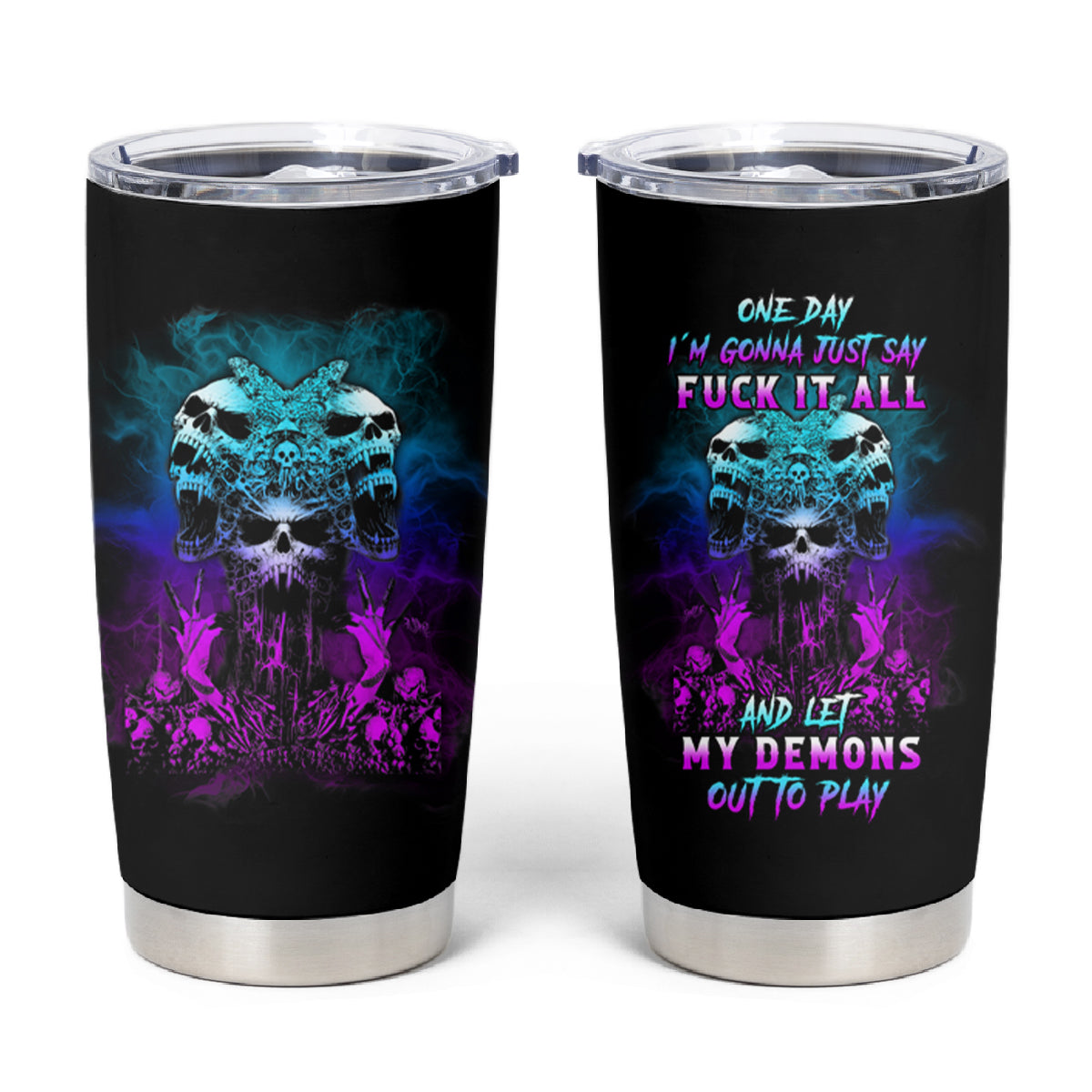 One Day Let My Demons Out To Play Tumbler Cup - Wonder Print Shop
