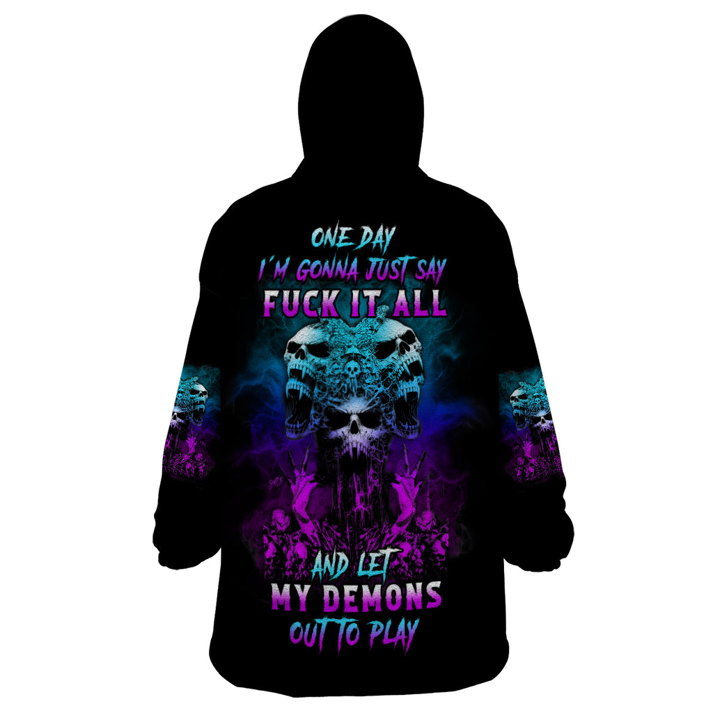 One Day Let My Demons Out To Play Wearable Blanket Hoodie - Wonder Print Shop