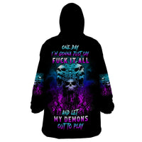 One Day Let My Demons Out To Play Wearable Blanket Hoodie - Wonder Print Shop