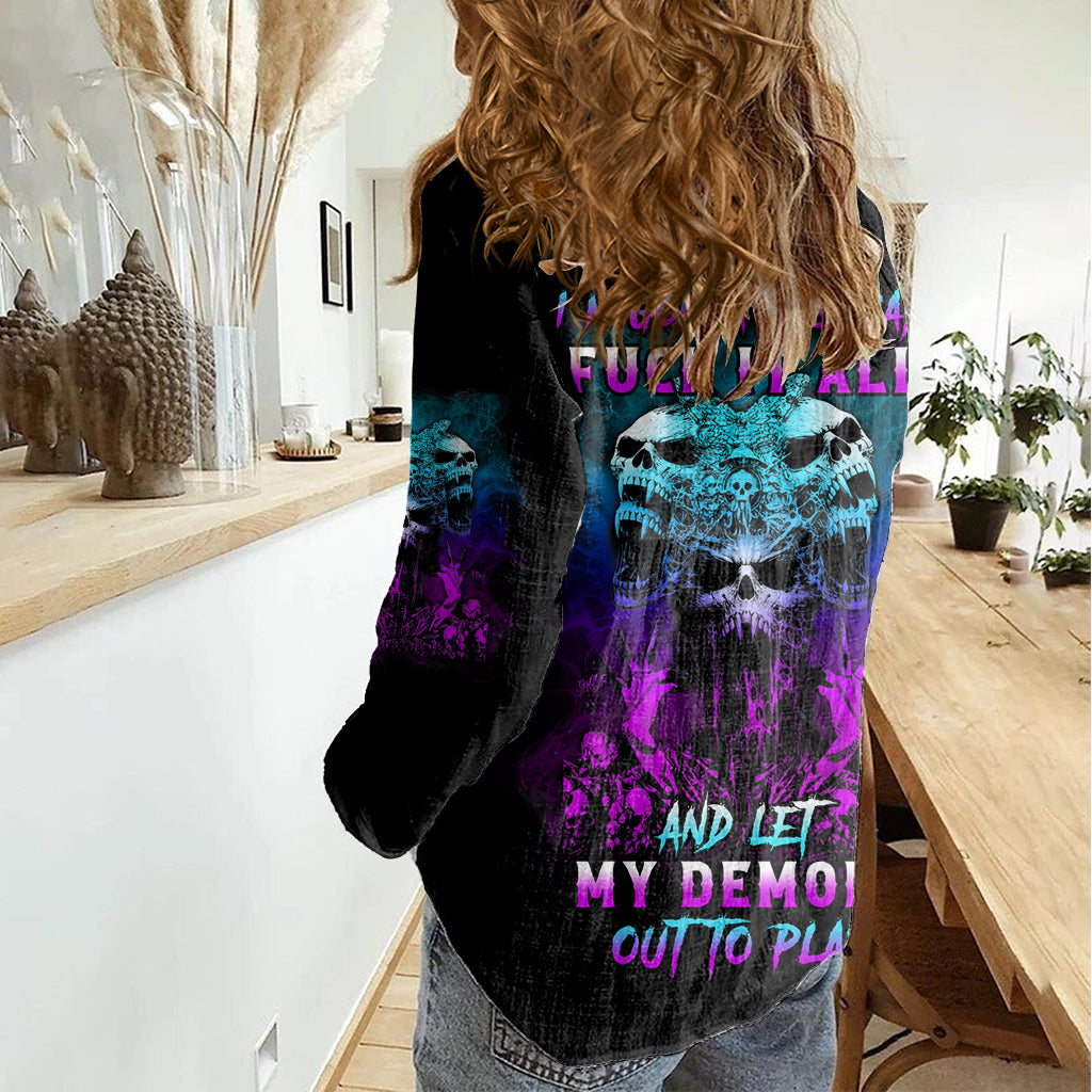 One Day Let My Demons Out To Play Women Casual Shirt - Wonder Print Shop