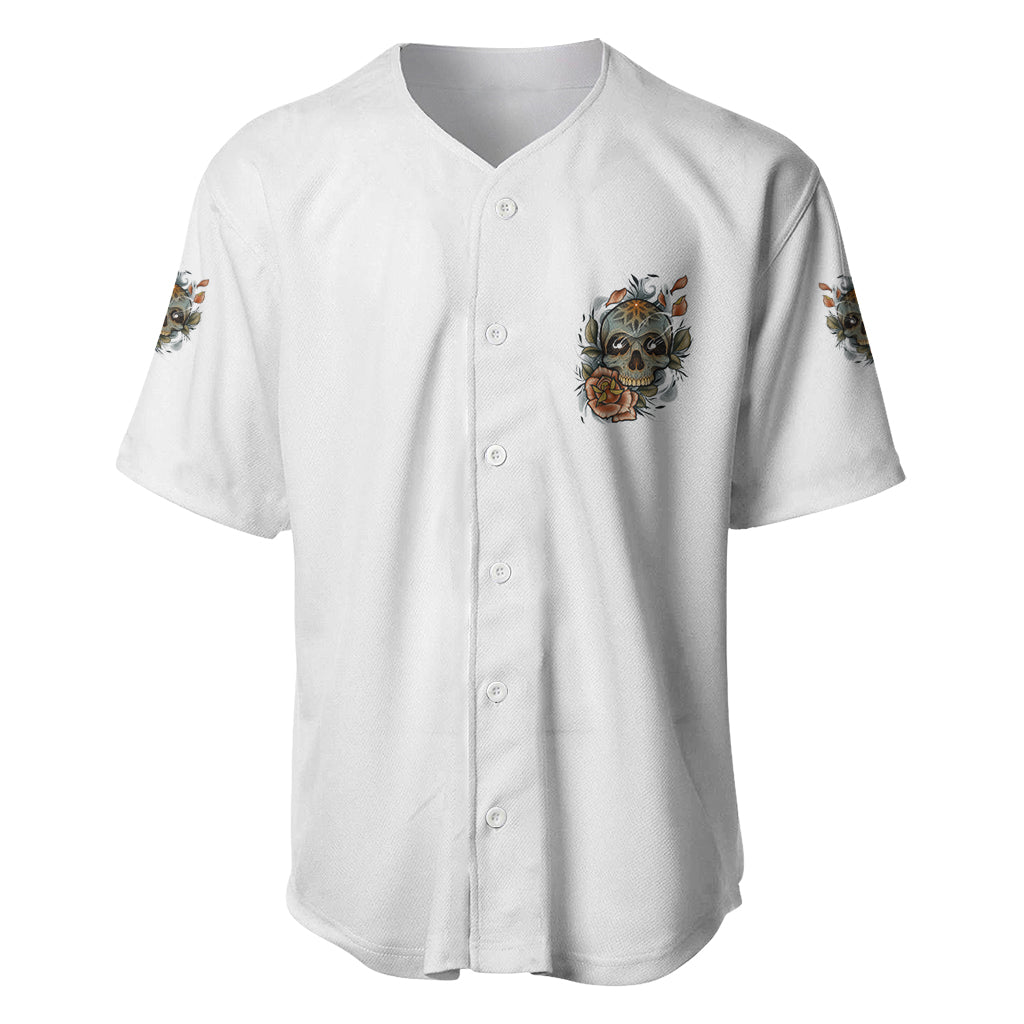 I Don't Need A Middle Skull Baseball Jersey - Wonder Print Shop
