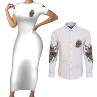 I Don't Need A Middle Skull Couples Matching Short Sleeve Bodycon Dress and Long Sleeve Button Shirt - Wonder Print Shop