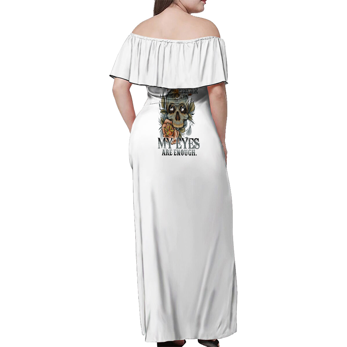 I Don't Need A Middle Skull Family Matching Off Shoulder Maxi Dress and Hawaiian Shirt - Wonder Print Shop