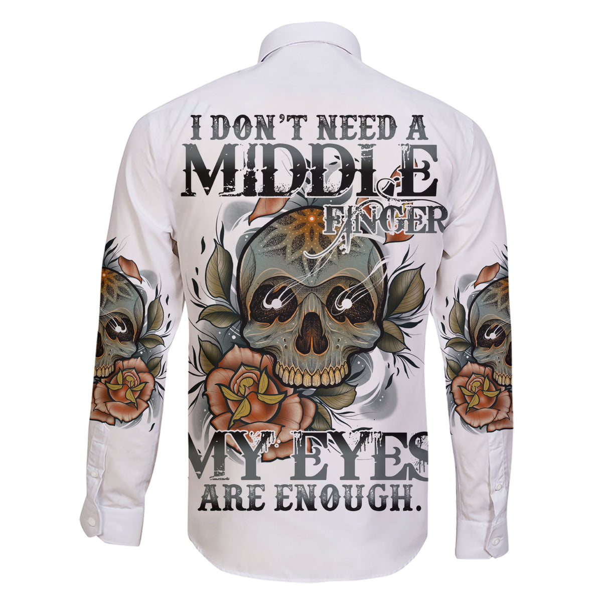 I Don't Need A Middle Skull Family Matching Short Sleeve Bodycon Dress and Hawaiian Shirt - Wonder Print Shop