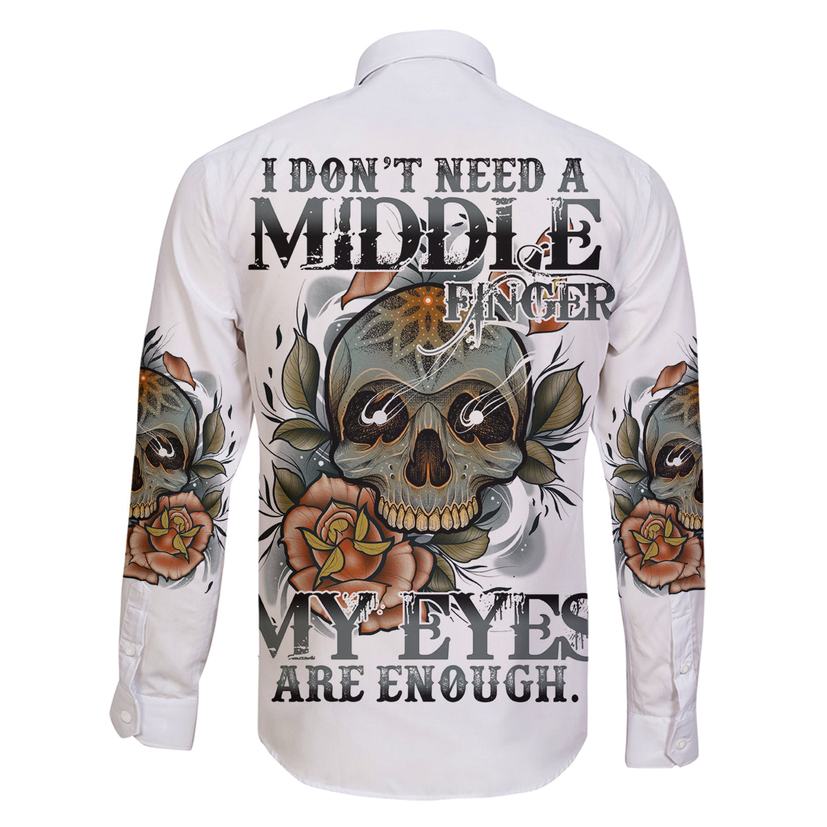 I Don't Need A Middle Skull Family Matching Tank Maxi Dress and Hawaiian Shirt - Wonder Print Shop