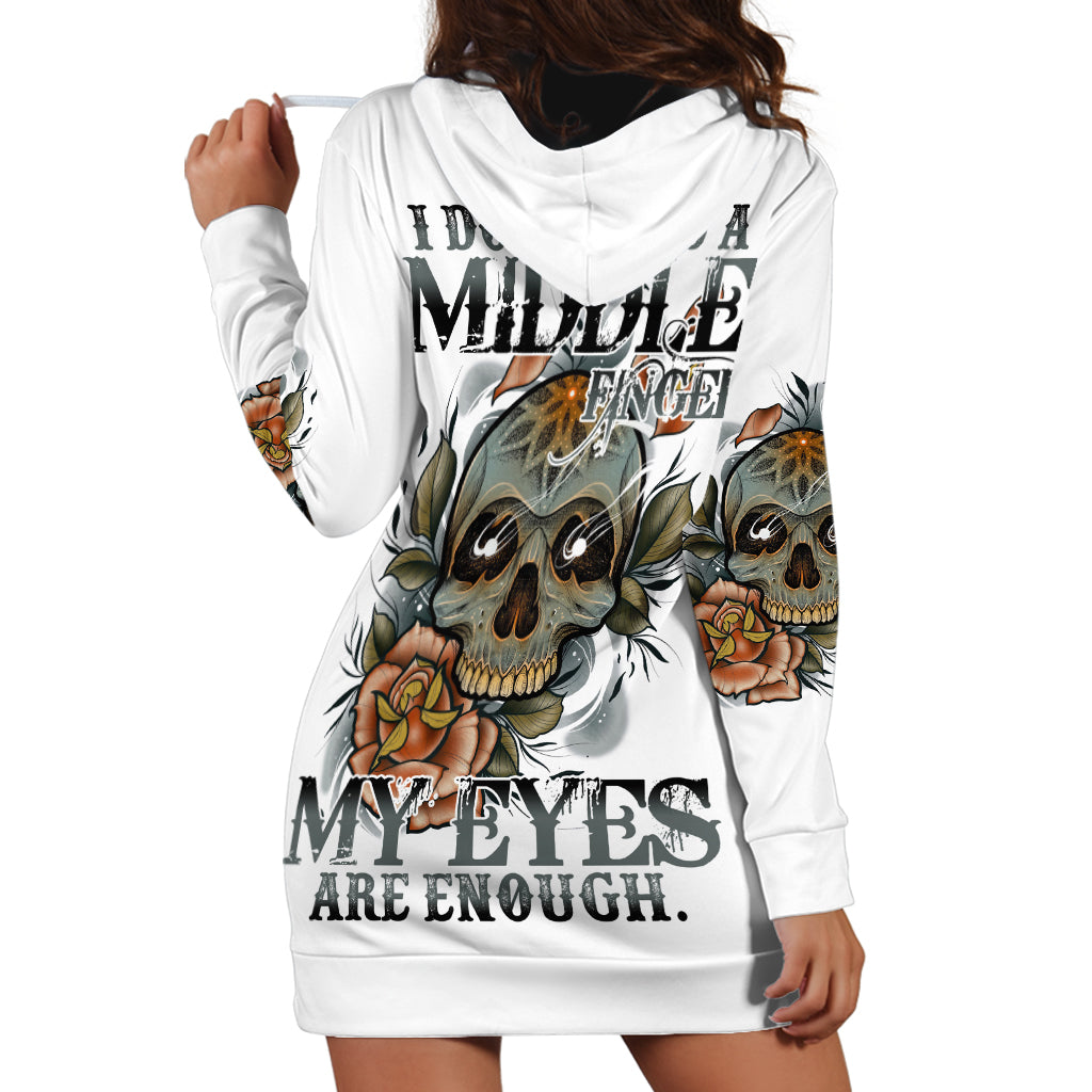 I Don't Need A Middle Skull Hoodie Dress - Wonder Print Shop