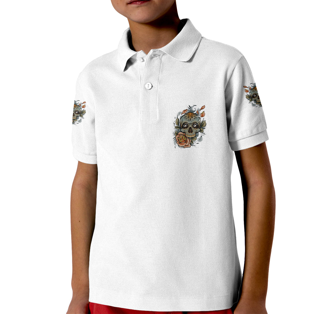 I Don't Need A Middle Skull Kid Polo Shirt - Wonder Print Shop