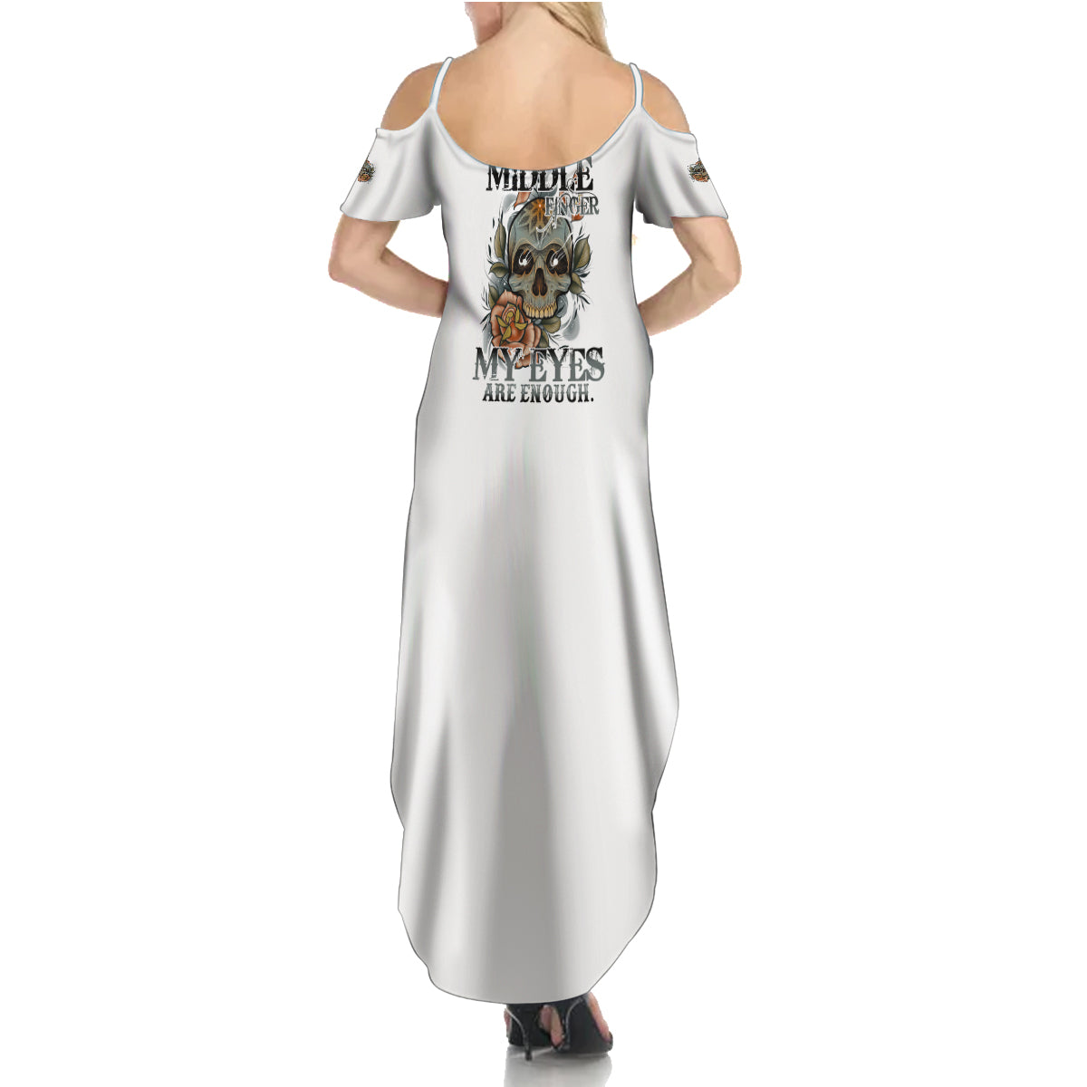 I Don't Need A Middle Skull Summer Maxi Dress - Wonder Print Shop