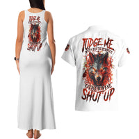 Judge Me When Wolf Couples Matching Tank Maxi Dress and Hawaiian Shirt - Wonder Print Shop