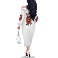 Judge Me When Wolf Family Matching Off Shoulder Long Sleeve Dress and Hawaiian Shirt - Wonder Print Shop