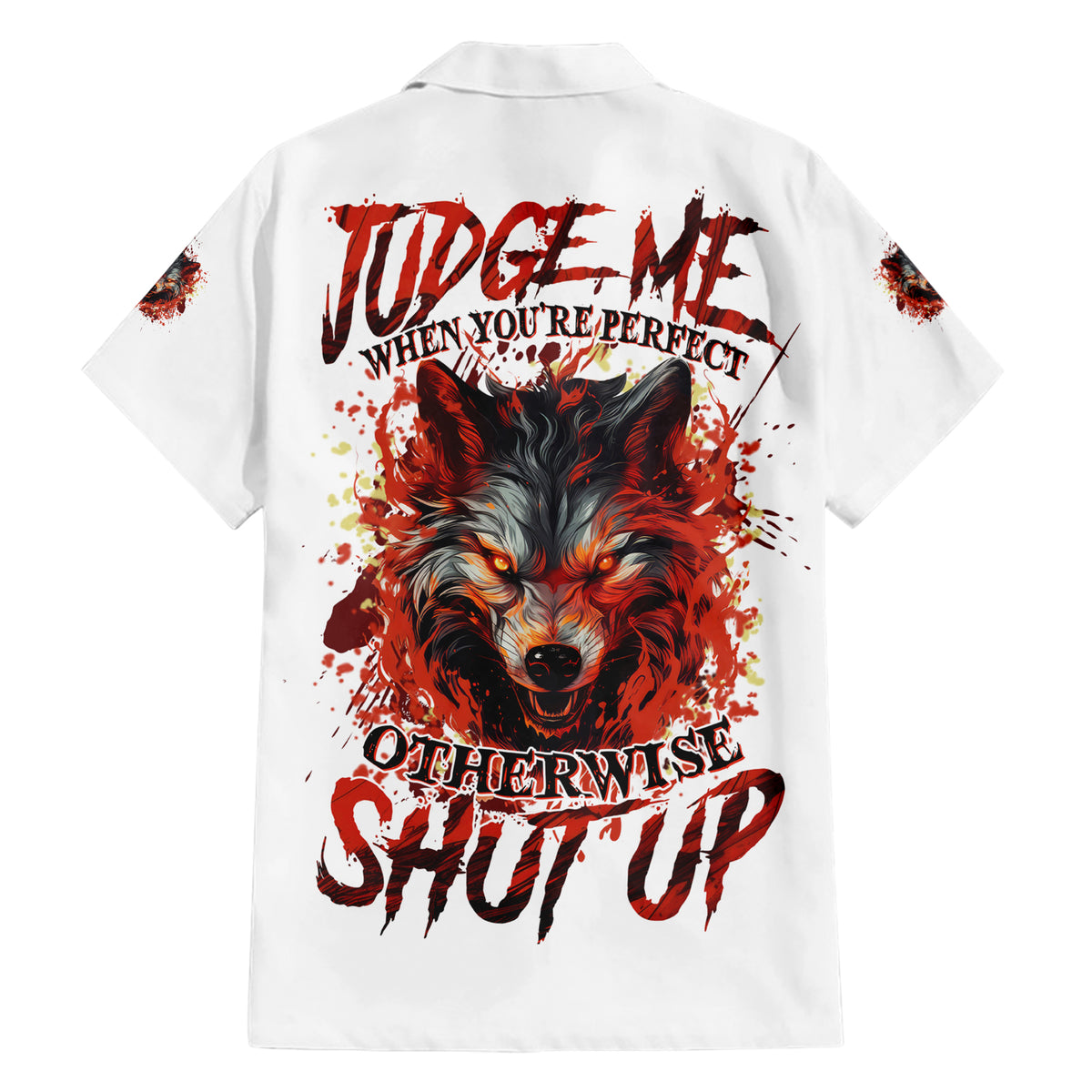 Judge Me When Wolf Family Matching Short Sleeve Bodycon Dress and Hawaiian Shirt - Wonder Print Shop
