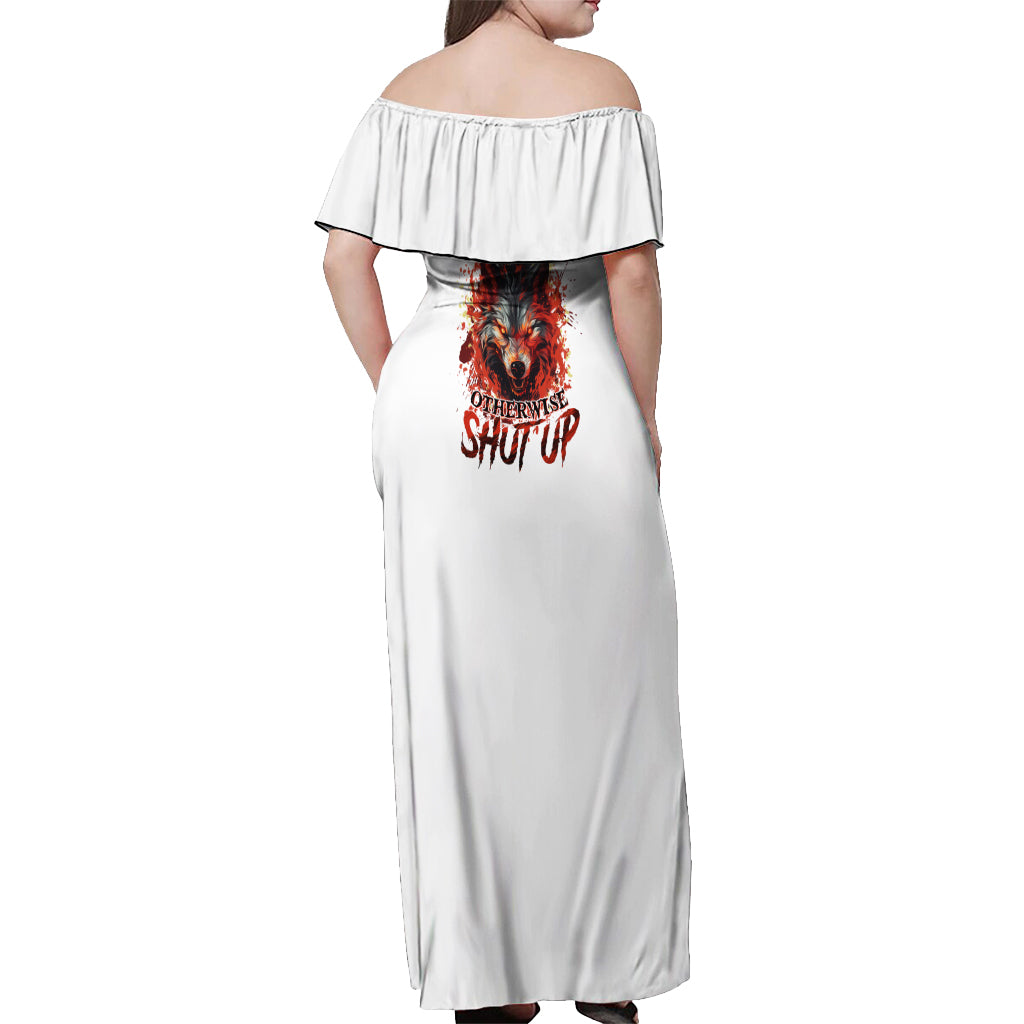Judge Me When Wolf Off Shoulder Maxi Dress - Wonder Print Shop