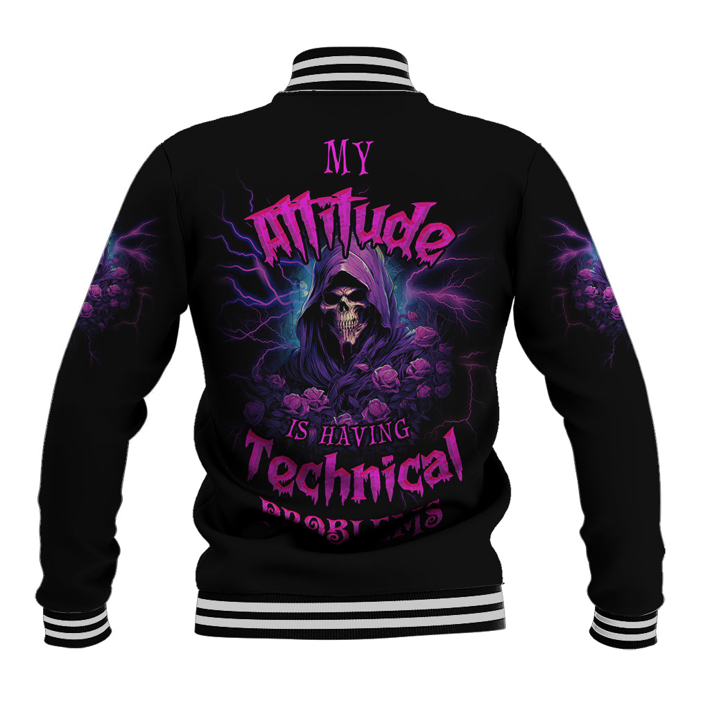 My Attitude Is Having Technical Problems Baseball Jacket - Wonder Print Shop