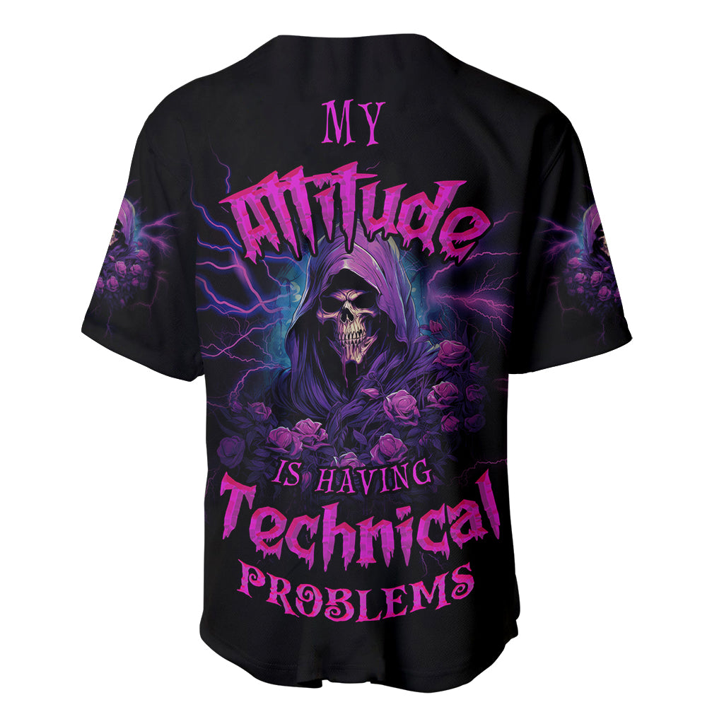 My Attitude Is Having Technical Problems Baseball Jersey - Wonder Print Shop