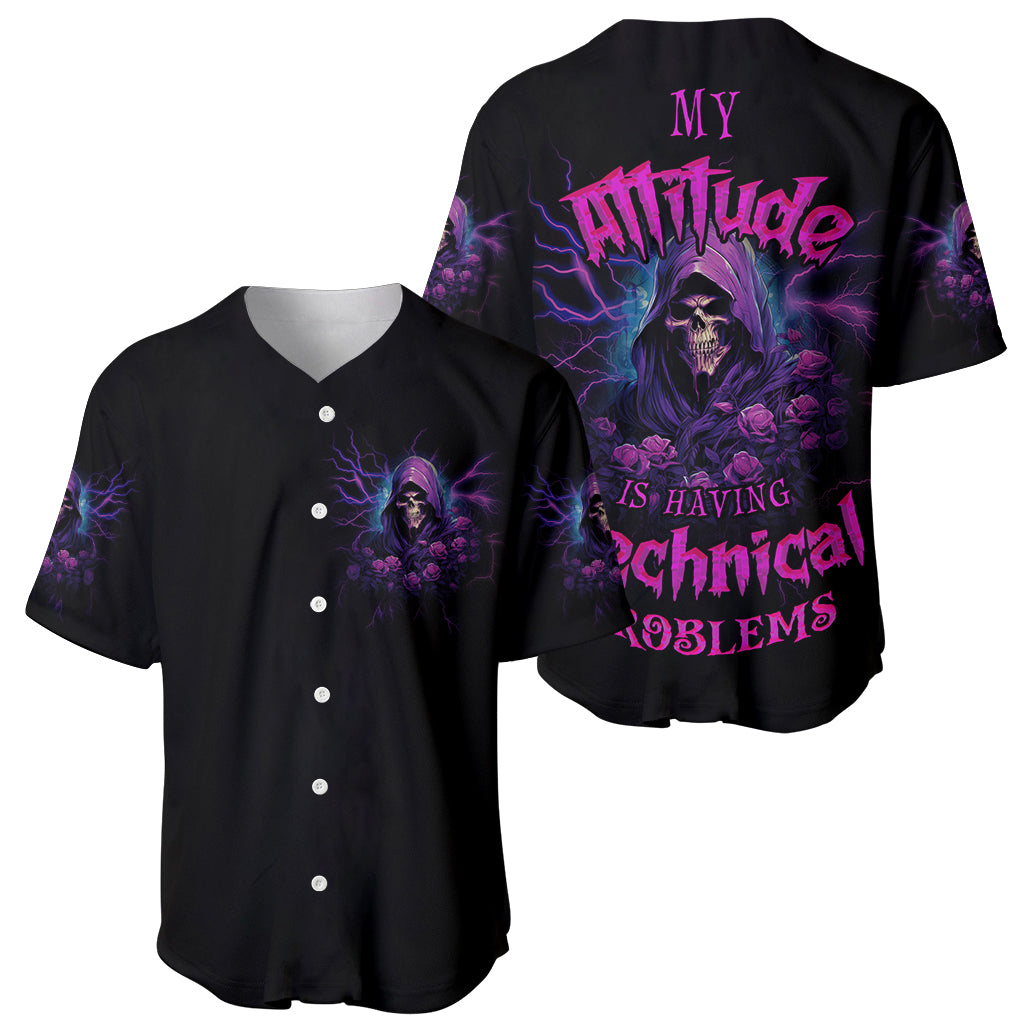 My Attitude Is Having Technical Problems Baseball Jersey - Wonder Print Shop