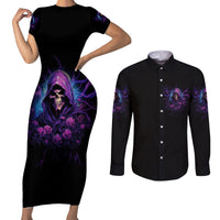My Attitude Is Having Technical Problems Couples Matching Short Sleeve Bodycon Dress and Long Sleeve Button Shirt - Wonder Print Shop