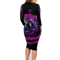 My Attitude Is Having Technical Problems Family Matching Long Sleeve Bodycon Dress and Hawaiian Shirt - Wonder Print Shop