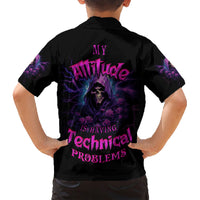 My Attitude Is Having Technical Problems Family Matching Short Sleeve Bodycon Dress and Hawaiian Shirt - Wonder Print Shop