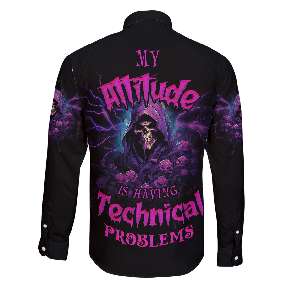 My Attitude Is Having Technical Problems Family Matching Short Sleeve Bodycon Dress and Hawaiian Shirt - Wonder Print Shop