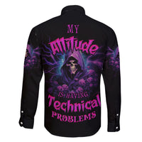 My Attitude Is Having Technical Problems Family Matching Short Sleeve Bodycon Dress and Hawaiian Shirt - Wonder Print Shop