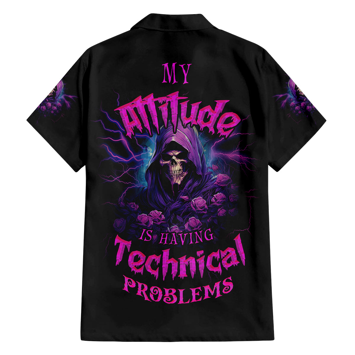 My Attitude Is Having Technical Problems Family Matching Tank Maxi Dress and Hawaiian Shirt - Wonder Print Shop